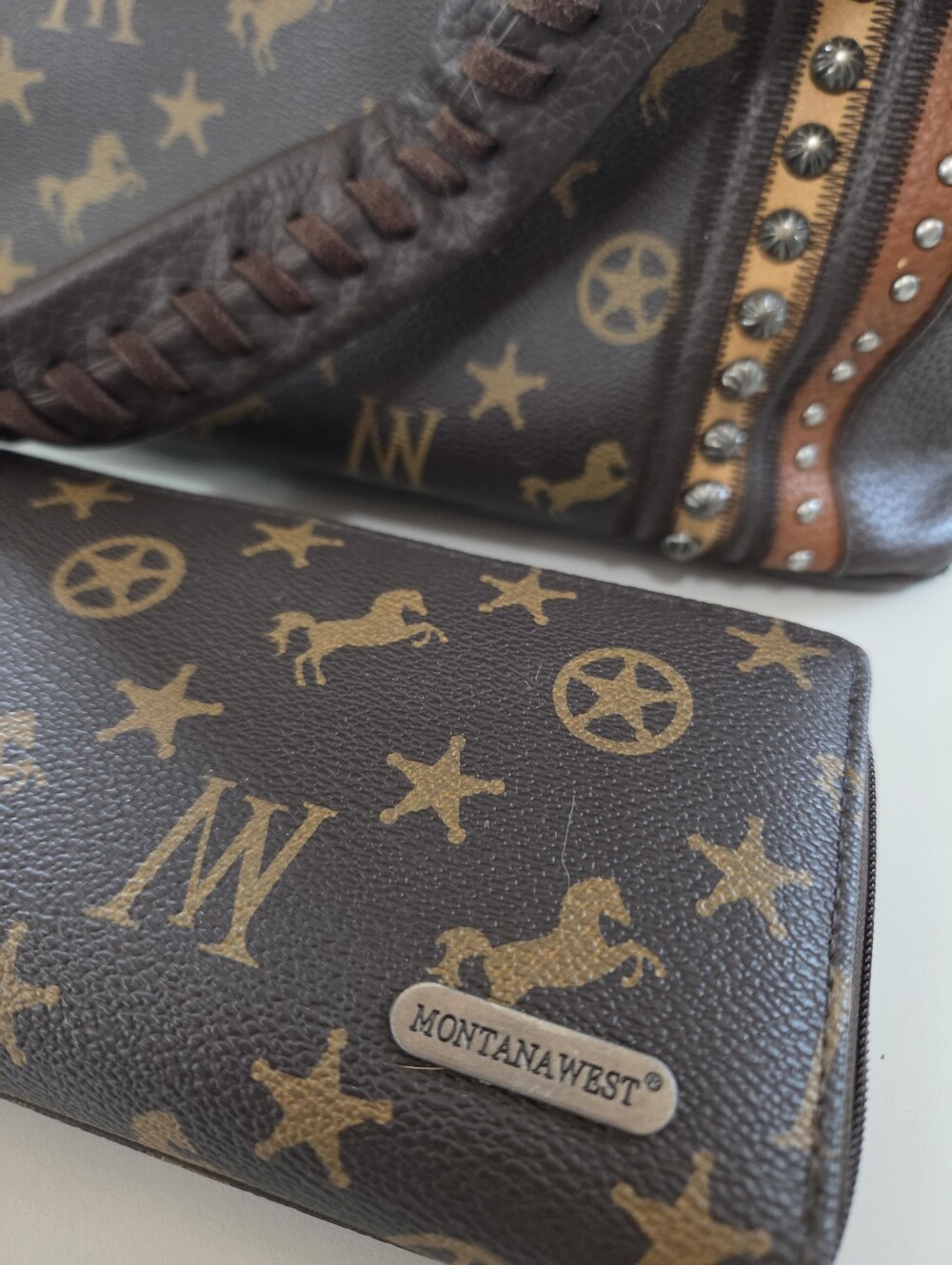 Montana West Monogram Western Handbag & Matching Wallet Set - Picture 5 of 6